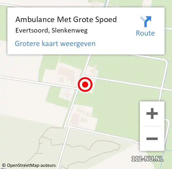 Locatie op kaart van de 112 melding: Ambulance Met Grote Spoed Naar Evertsoord, Slenkenweg op 2 april 2014 19:09