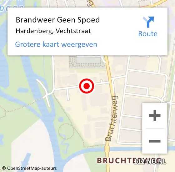 Locatie op kaart van de 112 melding: Brandweer Geen Spoed Naar Hardenberg, Vechtstraat op 30 mei 2019 16:10