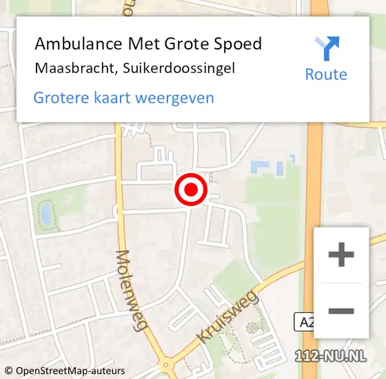 Locatie op kaart van de 112 melding: Ambulance Met Grote Spoed Naar Maasbracht, Suikerdoossingel op 30 mei 2019 16:34