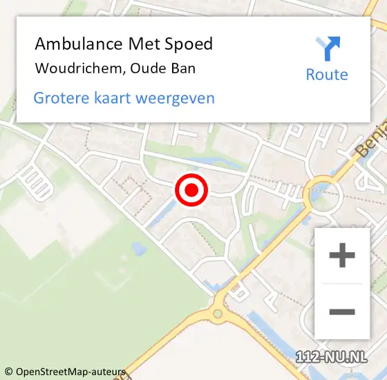 Locatie op kaart van de 112 melding: Ambulance Met Spoed Naar Woudrichem, Oude Ban op 30 mei 2019 17:00
