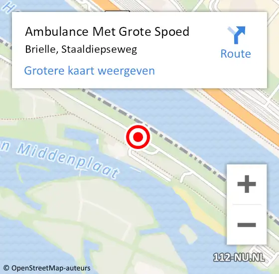 Locatie op kaart van de 112 melding: Ambulance Met Grote Spoed Naar Brielle, Staaldiepseweg op 30 mei 2019 17:05