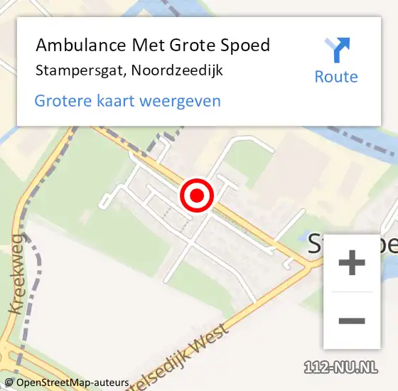 Locatie op kaart van de 112 melding: Ambulance Met Grote Spoed Naar Stampersgat, Noordzeedijk op 30 mei 2019 17:16