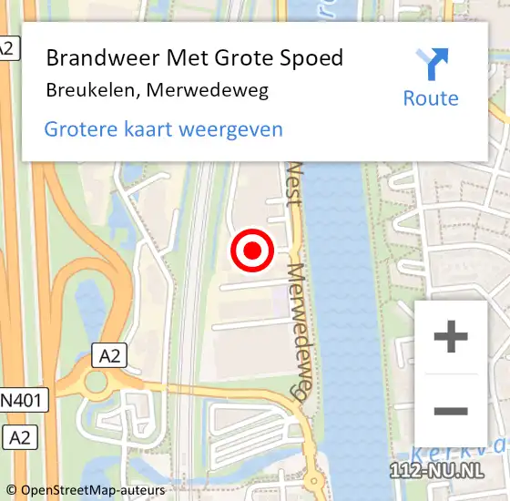 Locatie op kaart van de 112 melding: Brandweer Met Grote Spoed Naar Breukelen, Merwedeweg op 30 mei 2019 21:49