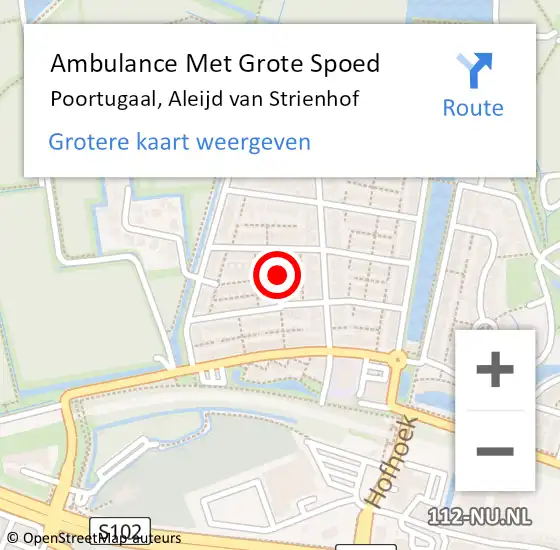 Locatie op kaart van de 112 melding: Ambulance Met Grote Spoed Naar Poortugaal, Beatrijshof op 30 mei 2019 22:16