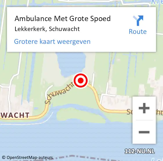 Locatie op kaart van de 112 melding: Ambulance Met Grote Spoed Naar Lekkerkerk, Schuwacht op 30 mei 2019 22:56