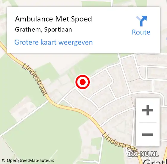 Locatie op kaart van de 112 melding: Ambulance Met Spoed Naar Grathem, Sportlaan op 30 mei 2019 23:44