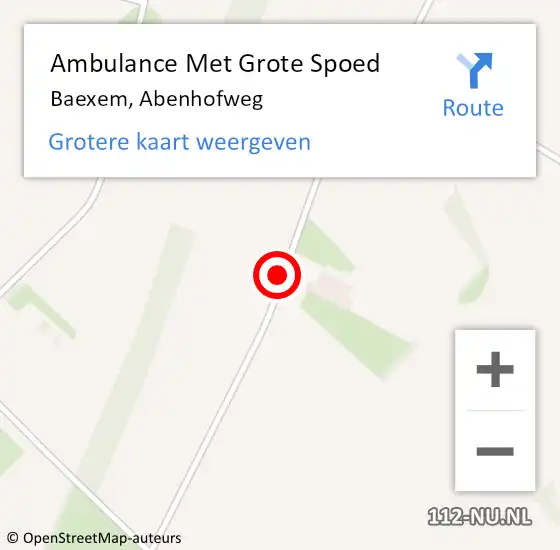 Locatie op kaart van de 112 melding: Ambulance Met Grote Spoed Naar Baexem, Abenhofweg op 2 april 2014 19:55