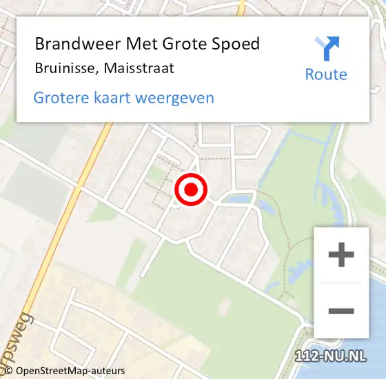Locatie op kaart van de 112 melding: Brandweer Met Grote Spoed Naar Bruinisse, Maisstraat op 31 mei 2019 02:13