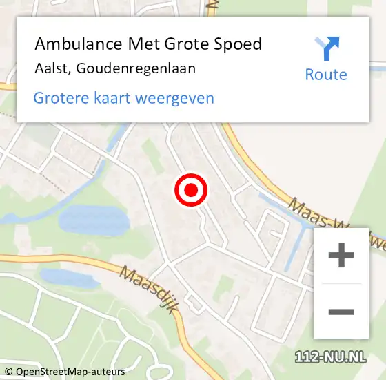 Locatie op kaart van de 112 melding: Ambulance Met Grote Spoed Naar Aalst, Goudenregenlaan op 31 mei 2019 03:10