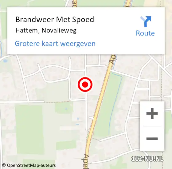 Locatie op kaart van de 112 melding: Brandweer Met Spoed Naar Hattem, Novalieweg op 31 mei 2019 05:25