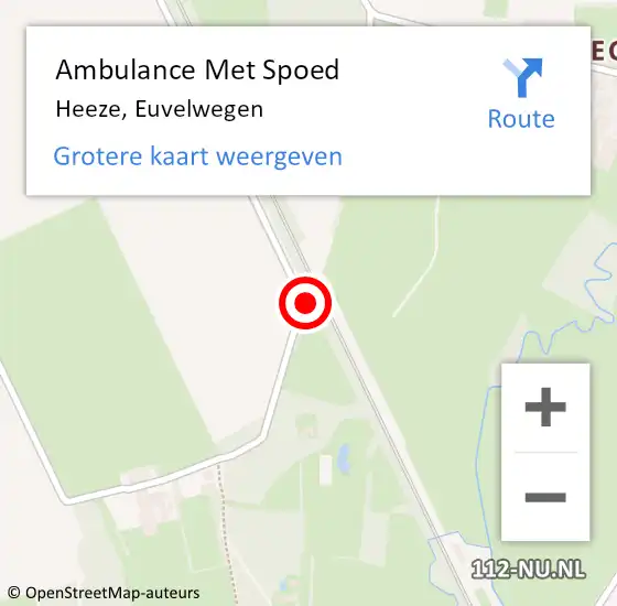 Locatie op kaart van de 112 melding: Ambulance Met Spoed Naar Heeze, Euvelwegen op 31 mei 2019 06:43