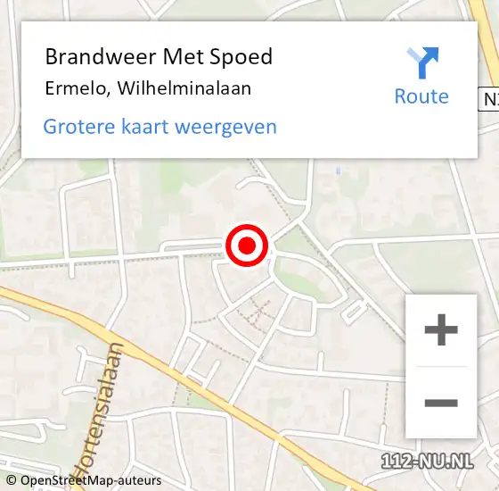 Locatie op kaart van de 112 melding: Brandweer Met Spoed Naar Ermelo, Wilhelminalaan op 31 mei 2019 08:32