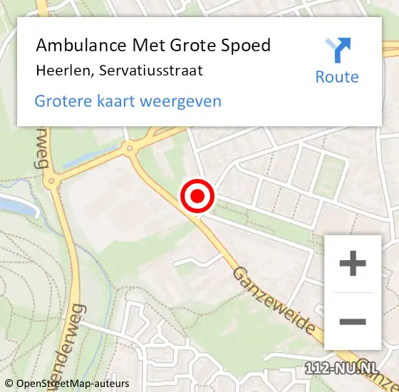 Locatie op kaart van de 112 melding: Ambulance Met Grote Spoed Naar Heerlen, Servatiusstraat op 2 april 2014 20:22