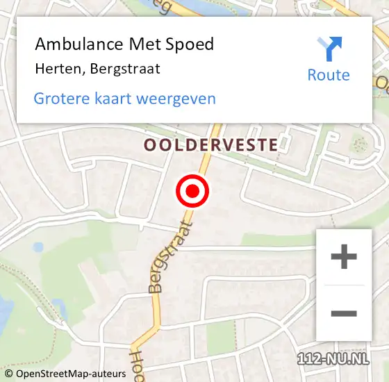 Locatie op kaart van de 112 melding: Ambulance Met Spoed Naar Herten, Bergstraat op 31 mei 2019 09:00