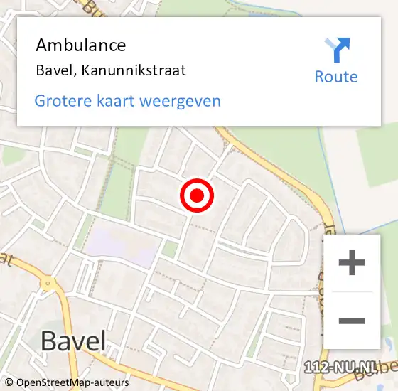 Locatie op kaart van de 112 melding: Ambulance Bavel, Kanunnikstraat op 31 mei 2019 09:01