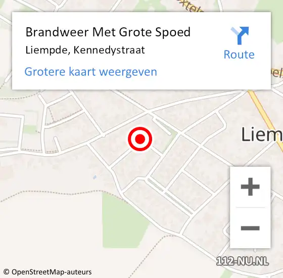 Locatie op kaart van de 112 melding: Brandweer Met Grote Spoed Naar Liempde, Kennedystraat op 31 mei 2019 10:09