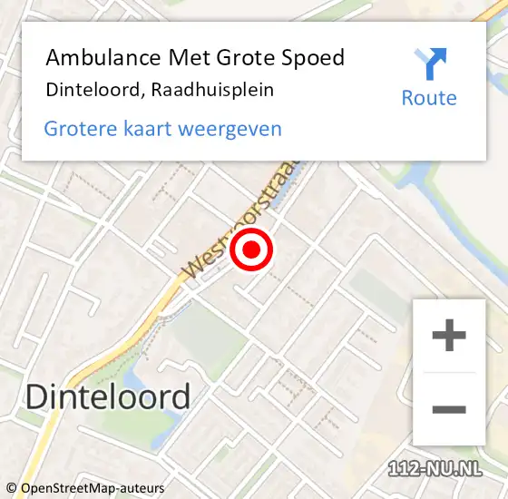 Locatie op kaart van de 112 melding: Ambulance Met Grote Spoed Naar Dinteloord, Raadhuisplein op 31 mei 2019 10:21