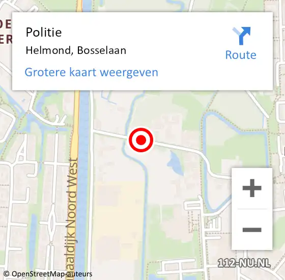 Locatie op kaart van de 112 melding: Politie Helmond, Bosselaan op 31 mei 2019 10:39