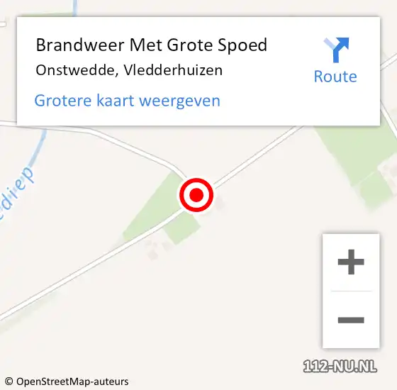 Locatie op kaart van de 112 melding: Brandweer Met Grote Spoed Naar Onstwedde, Vledderhuizen op 31 mei 2019 10:41