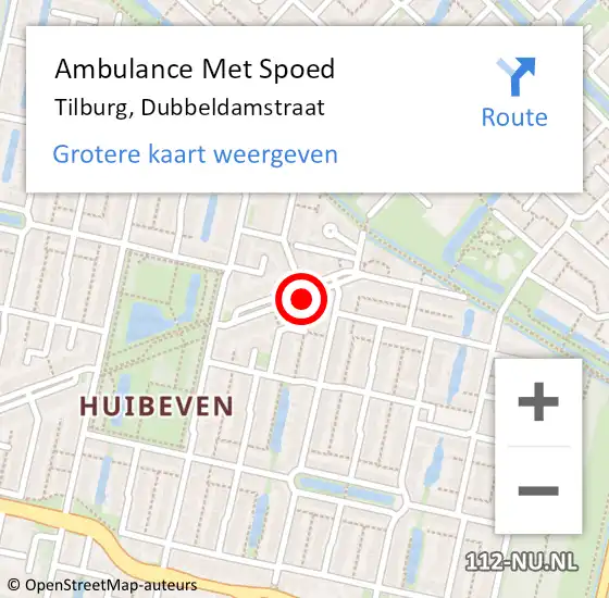 Locatie op kaart van de 112 melding: Ambulance Met Spoed Naar Tilburg, Dubbeldamstraat op 31 mei 2019 10:49