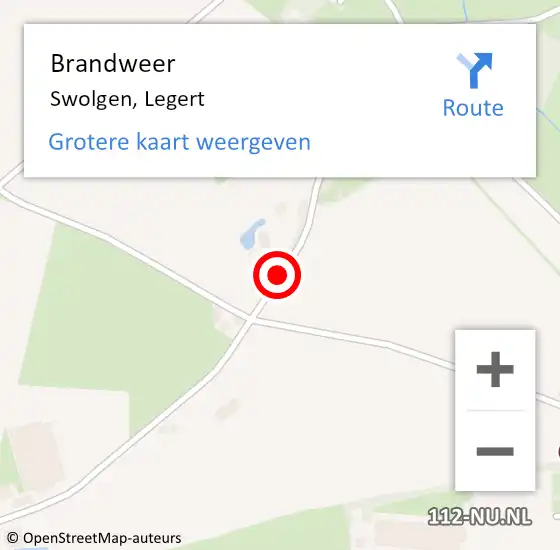 Locatie op kaart van de 112 melding: Brandweer Swolgen, Legert op 31 mei 2019 10:50