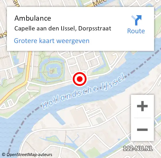 Locatie op kaart van de 112 melding: Ambulance Capelle aan den IJssel, Dorpsstraat op 31 mei 2019 11:14
