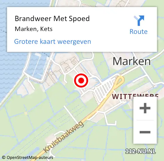 Locatie op kaart van de 112 melding: Brandweer Met Spoed Naar Marken, Kets op 31 mei 2019 12:39