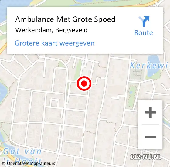 Locatie op kaart van de 112 melding: Ambulance Met Grote Spoed Naar Werkendam, Bergseveld op 31 mei 2019 13:10