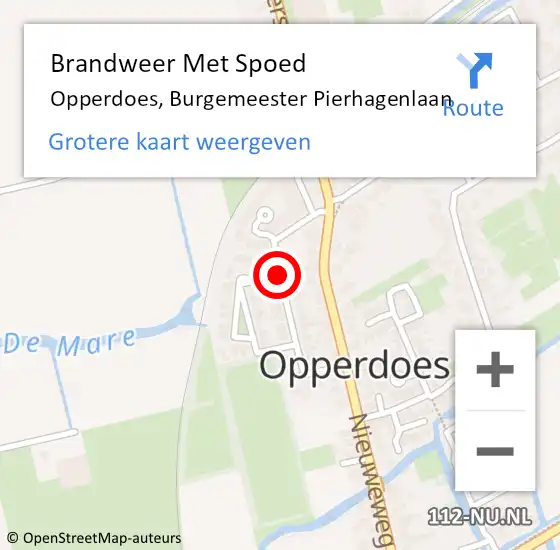 Locatie op kaart van de 112 melding: Brandweer Met Spoed Naar Opperdoes, Burgemeester Pierhagenlaan op 31 mei 2019 13:43