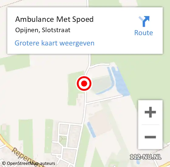 Locatie op kaart van de 112 melding: Ambulance Met Spoed Naar Opijnen, Slotstraat op 31 mei 2019 13:52