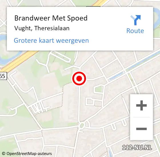 Locatie op kaart van de 112 melding: Brandweer Met Spoed Naar Vught, Theresialaan op 31 mei 2019 14:04