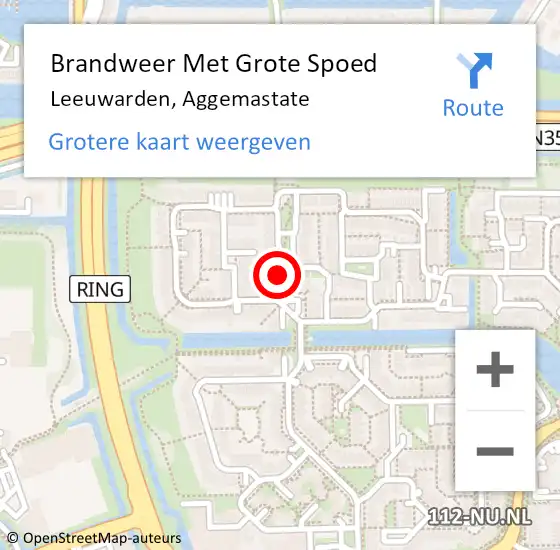 Locatie op kaart van de 112 melding: Brandweer Met Grote Spoed Naar Leeuwarden, Aggemastate op 31 mei 2019 14:22