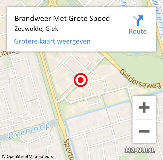 Locatie op kaart van de 112 melding: Brandweer Met Grote Spoed Naar Zeewolde, Giek op 31 mei 2019 16:00