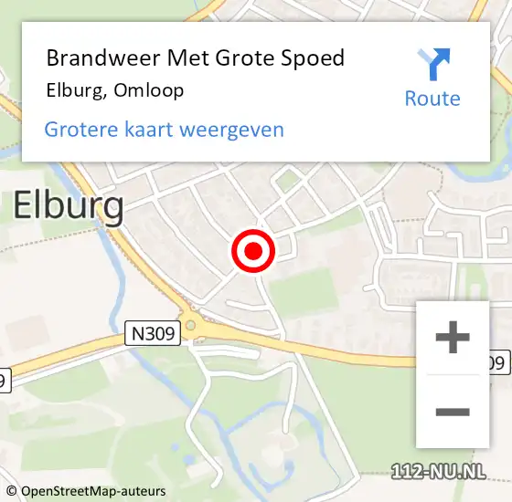 Locatie op kaart van de 112 melding: Brandweer Met Grote Spoed Naar Elburg, Omloop op 2 april 2014 21:37