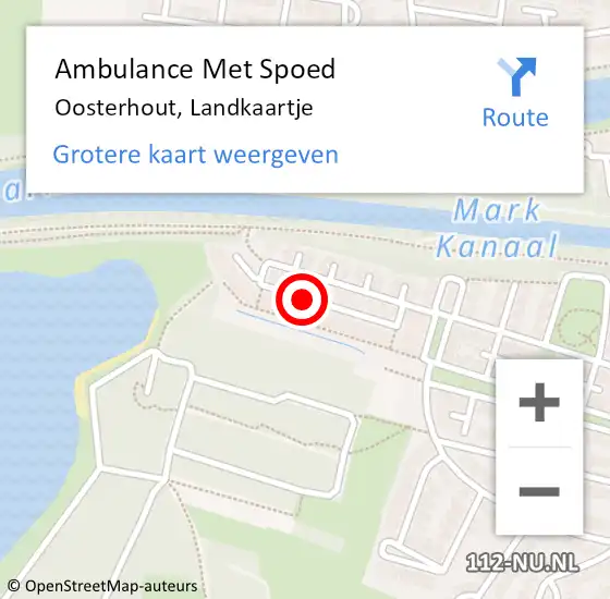 Locatie op kaart van de 112 melding: Ambulance Met Spoed Naar Oosterhout, Landkaartje op 31 mei 2019 18:30