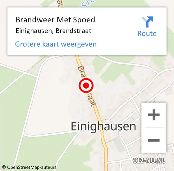 Locatie op kaart van de 112 melding: Brandweer Met Spoed Naar Einighausen, Brandstraat op 31 mei 2019 18:33