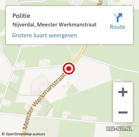 Locatie op kaart van de 112 melding: Politie Nijverdal, Meester Werkmanstraat op 31 mei 2019 19:46