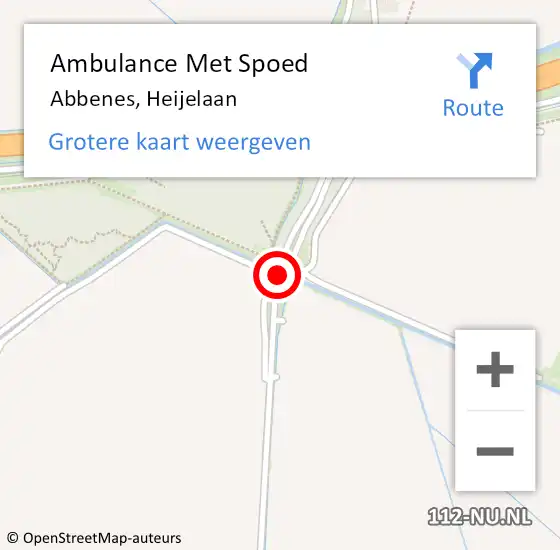 Locatie op kaart van de 112 melding: Ambulance Met Spoed Naar Abbenes, Heijelaan op 31 mei 2019 22:06