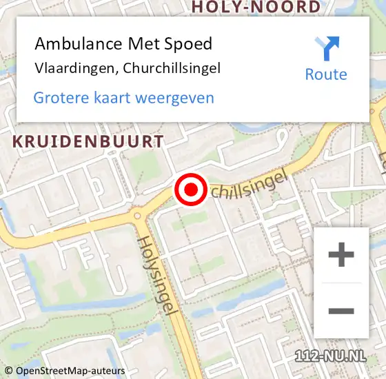 Locatie op kaart van de 112 melding: Ambulance Met Spoed Naar Vlaardingen, Churchillsingel op 31 mei 2019 23:55