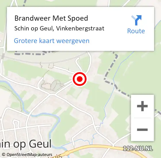 Locatie op kaart van de 112 melding: Brandweer Met Spoed Naar Schin op Geul, Vinkenbergstraat op 1 juni 2019 01:06