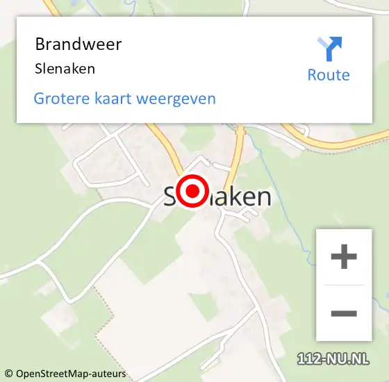 Locatie op kaart van de 112 melding: Brandweer Slenaken op 1 juni 2019 02:49