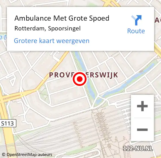 Locatie op kaart van de 112 melding: Ambulance Met Grote Spoed Naar Rotterdam, Spoorsingel op 1 juni 2019 02:58