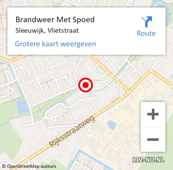 Locatie op kaart van de 112 melding: Brandweer Met Spoed Naar Sleeuwijk, Vlietstraat op 1 juni 2019 03:14