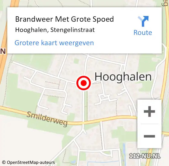 Locatie op kaart van de 112 melding: Brandweer Met Grote Spoed Naar Hooghalen, Stengelinstraat op 2 april 2014 22:35