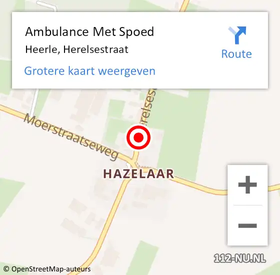 Locatie op kaart van de 112 melding: Ambulance Met Spoed Naar Heerle, Herelsestraat op 1 juni 2019 07:47