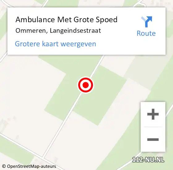 Locatie op kaart van de 112 melding: Ambulance Met Grote Spoed Naar Ommeren, Langeindsestraat op 1 juni 2019 08:56