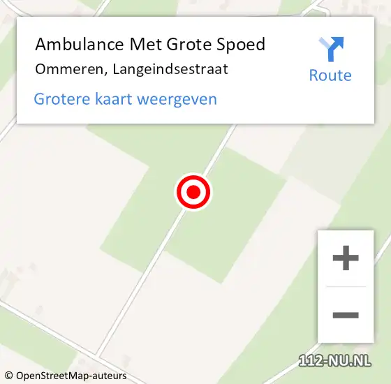 Locatie op kaart van de 112 melding: Ambulance Met Grote Spoed Naar Ommeren, Langeindsestraat op 1 juni 2019 08:57