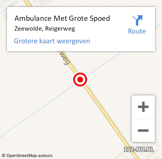 Locatie op kaart van de 112 melding: Ambulance Met Grote Spoed Naar Zeewolde, Reigerweg op 1 juni 2019 11:00