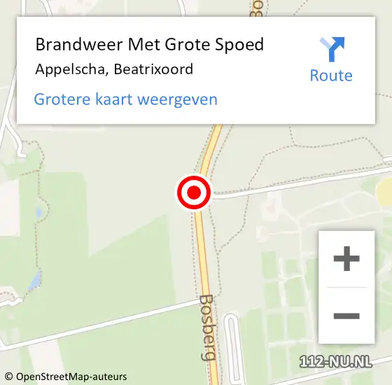 Locatie op kaart van de 112 melding: Brandweer Met Grote Spoed Naar Appelscha, Beatrixoord op 1 juni 2019 11:21