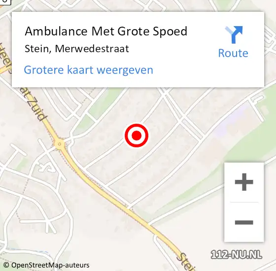 Locatie op kaart van de 112 melding: Ambulance Met Grote Spoed Naar Stein, Merwedestraat op 2 april 2014 23:23